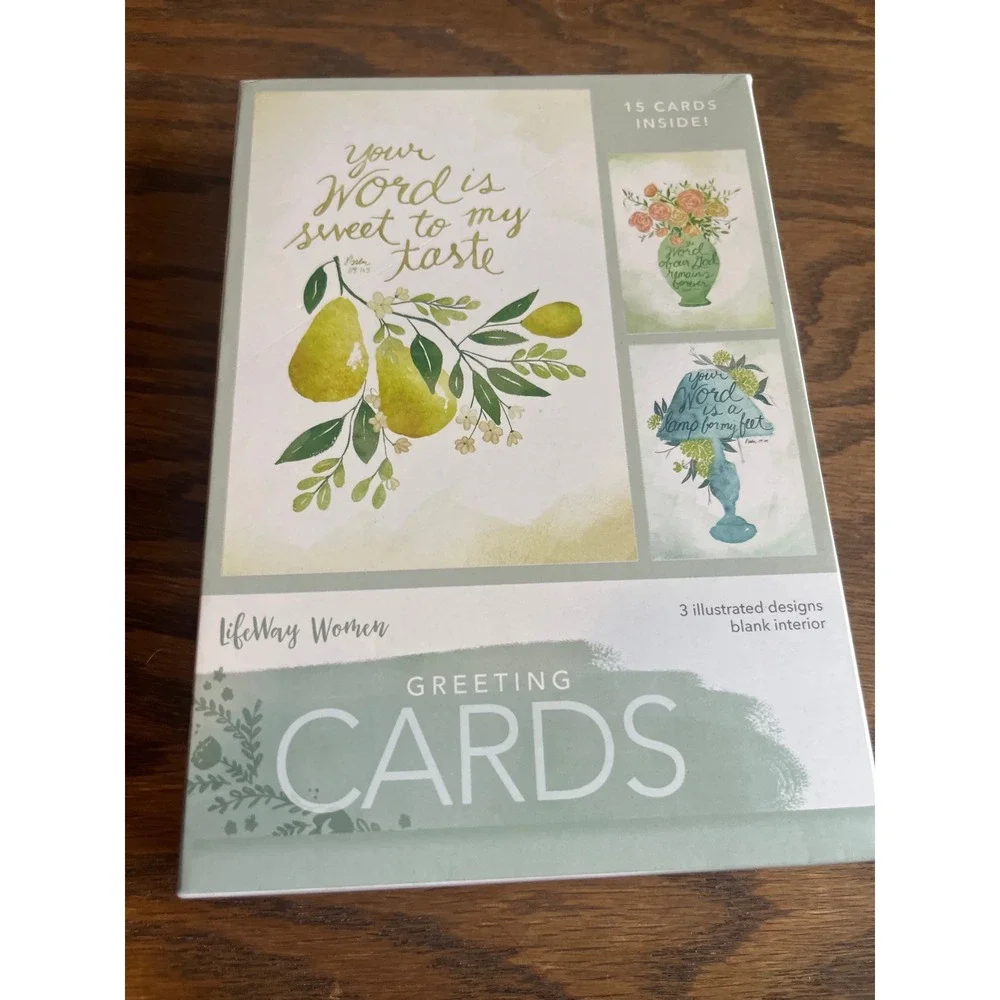 LifeWay Women Boxed Greeting Cards 13 Scripture Watercolor Blank Interior